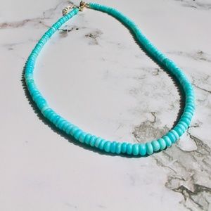 Blue Peruvian Opal Sterling Silver Necklace